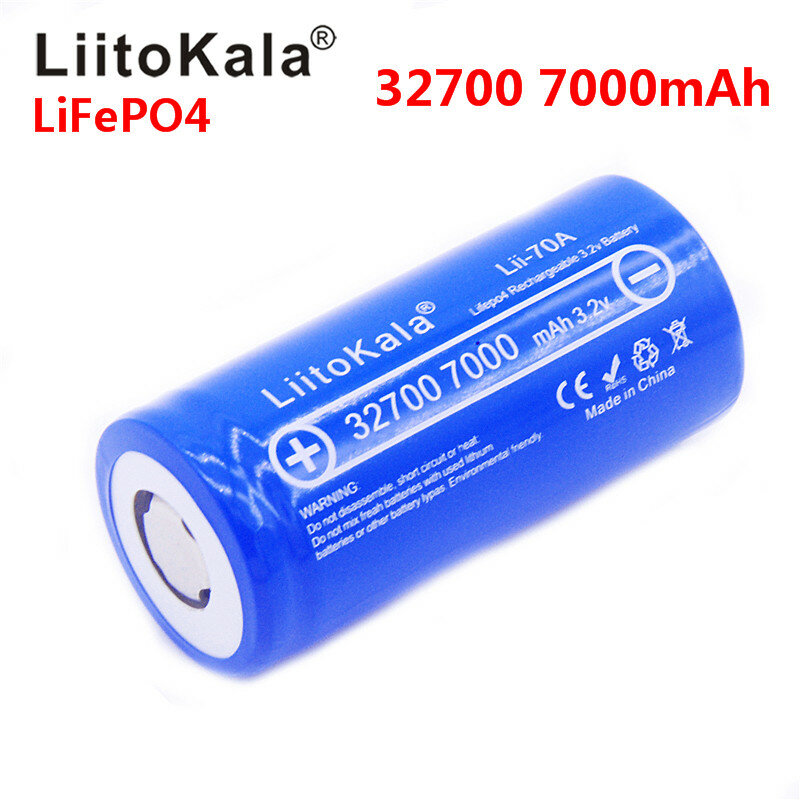 2022 New LiitoKala Lifepo4 Battery Lii-70A 3.2V 32700 7000mAh  35A Continuous Discharge Maximum 55A High Power Brand Battery