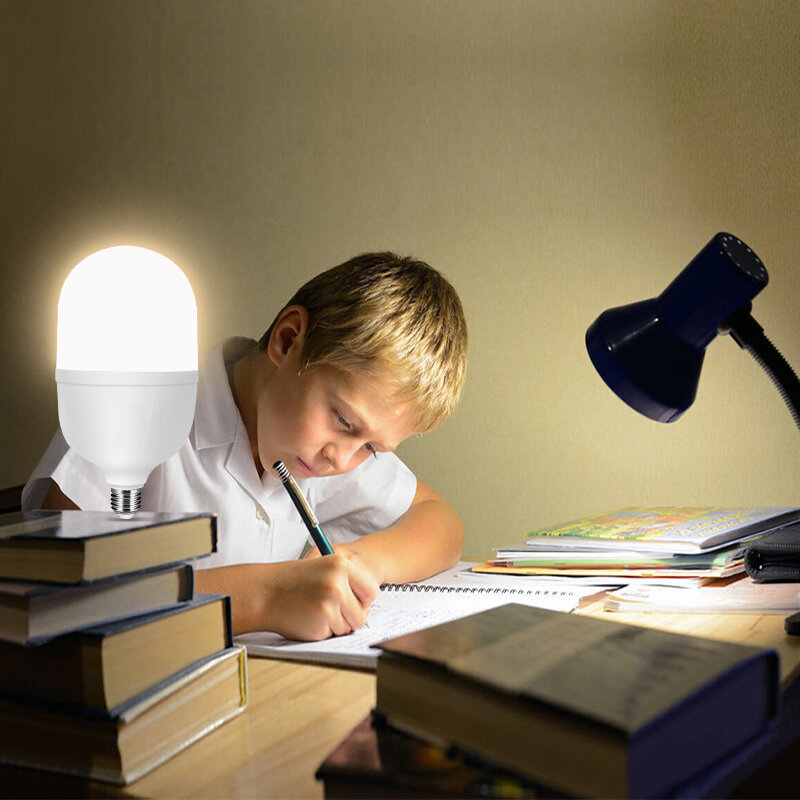 Bohlam LED Rendering Warna Tinggi E27 Perlindungan Mata Tidak Menyilaukan Lampu LED Cahaya Biru Kualitas Baik Lampu Meja Hemat Energi