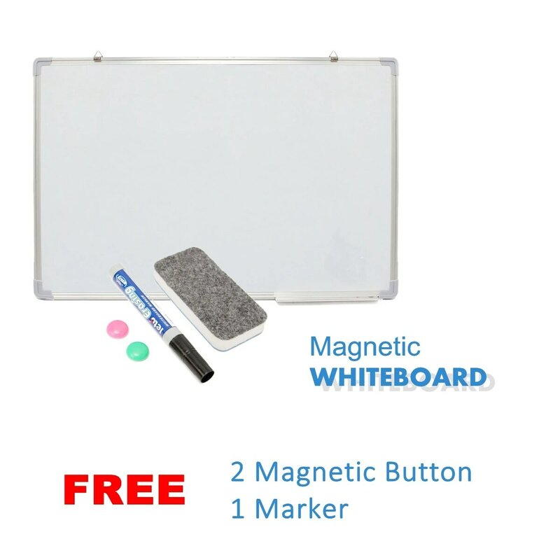 600X900MM Papan Tulis Papan Tulis Magnet Sisi Ganda dengan Tombol Magnet Penghapus Pena untuk Sekolah Kantor