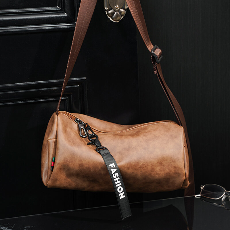 Luxo masculino bolsa de ombro negócios casual mensageiro sacos de couro versátil impermeável pequena mochila
