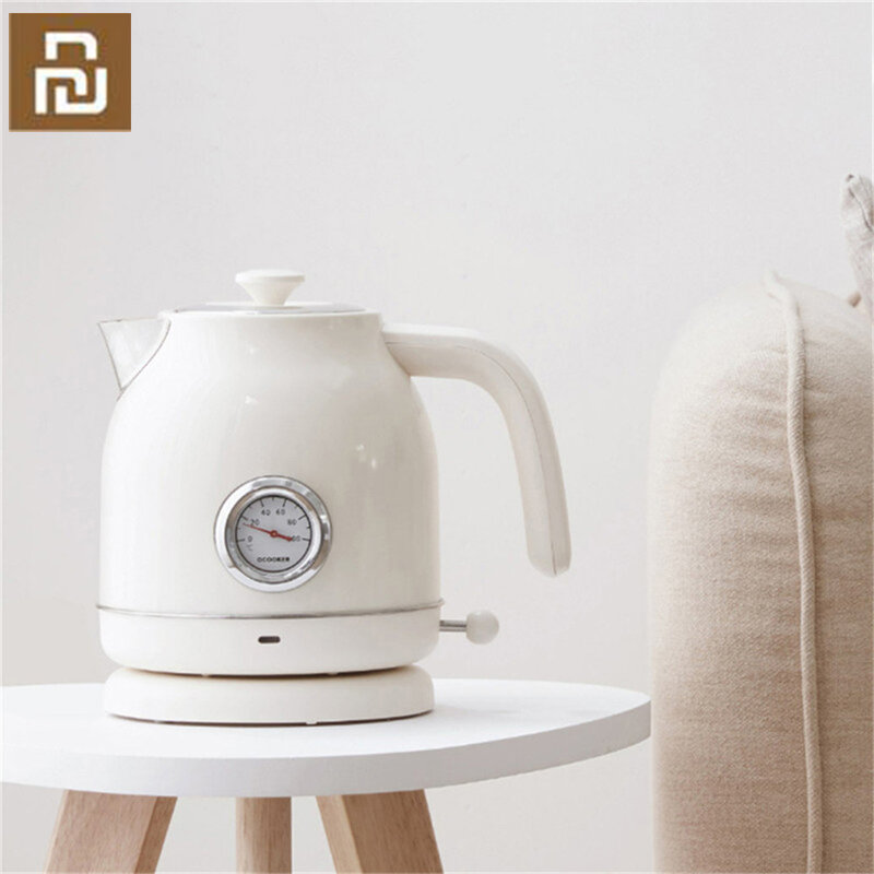 Электрический чайник Qcooker в стиле ретро с контролем температуры, большой объем л, с часами, электрический чайник, кухонная техника