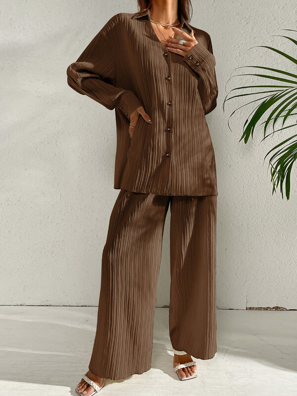 女性のツーピースセット,ファッショナブルな長袖カーディガン,快適でカジュアルな無地のパンツ,春と秋