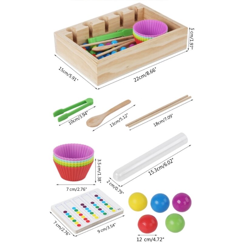 Kids Bead Montessori Color Sorting Math Toy para Meninos Girl Birthday Gifts 1560