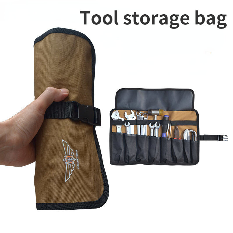 도구 가방 정리 도구 백팩 캔버스 도구 가방 롤업 도구 가방, 다목적 도구 파우치, 렌치 정리 작은 어깨