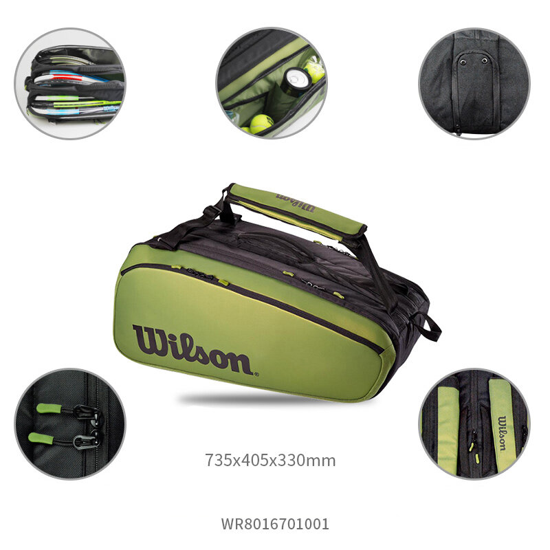 Wilson RH9 New Arrival Original Tennis Bag Sport Backpack Carrier Multifunction Sport Bags  For Men Women 9 Rackets