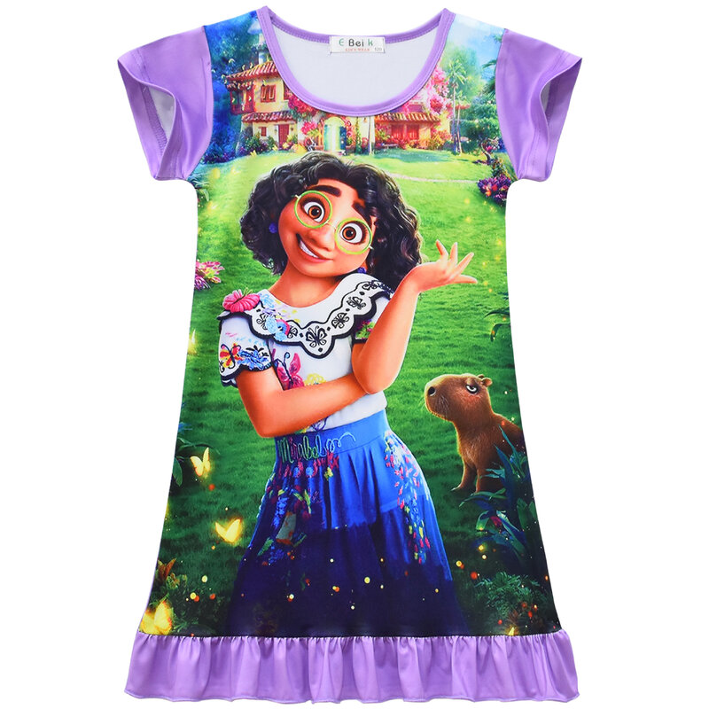 Disney-Vestido de princesa encantador para niñas, disfraz de dibujos animados, con Encanto, para Cosplay y fiesta