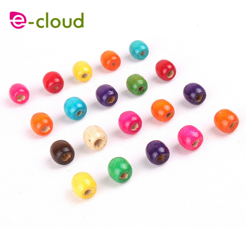 30pcs/bag Multi Color Round Wood Hair Beads Dread Dreadlock Beads for Jumbo Braid Dreadlock  Hair Accessories