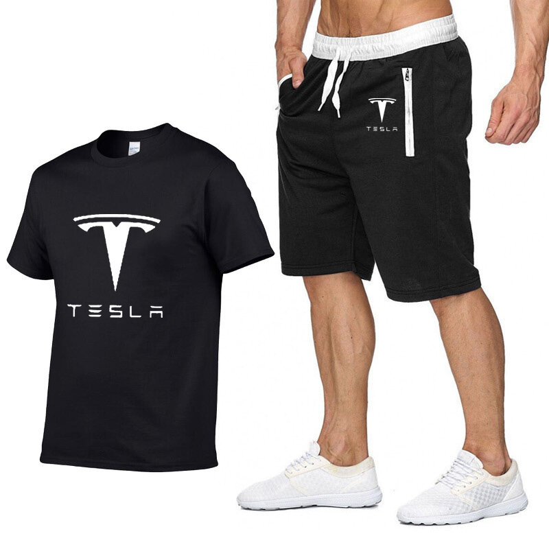 Футболка и шорты мужские с коротким рукавом, комплект из 2 предметов, брендовая спортивная одежда в стиле Харадзюку, в стиле хип-хоп, на лето