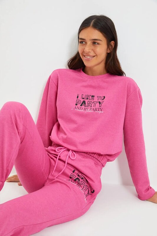 Trendyol Printed Knitted Pajamas Set THMAW22PT0237