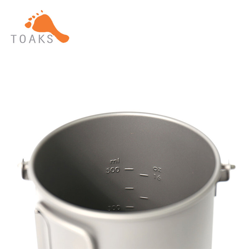 TOAKS-Olla de titanio POT-750-BH para acampar al aire libre, utensilios de cocina colgantes con asa de Bail, fácil de llevar, 750ml, 110g