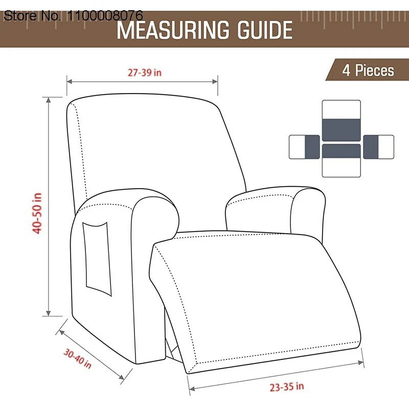 Funda de forro Polar para silla reclinable de 1 asiento, cubierta elástica para sofá reclinable, todo incluido, para chico perezoso, para sala de estar