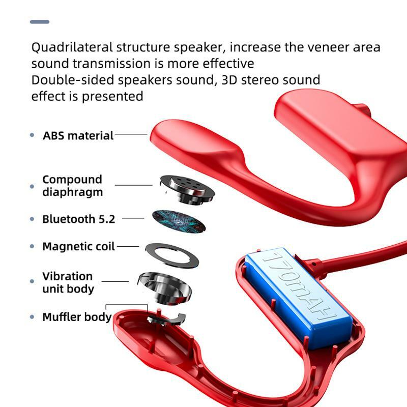 BL09 Wireless Headset Bone Conduction Bluetooth Earphones Stereo Hands-free Waterproof Sports Headphones Earbuds with Microphone