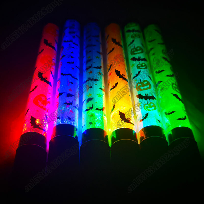 5/10/20Pcs 글로우 스틱 할로윈 다채로운 LED 빛 스틱 응원 튜브 어두운 웨딩 파티 호의 장난감