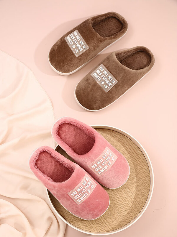 Zapatillas De Interior De invierno para Mujer, zapatos planos De felpa, sandalias coreanas para el hogar, zapatos Kawaii