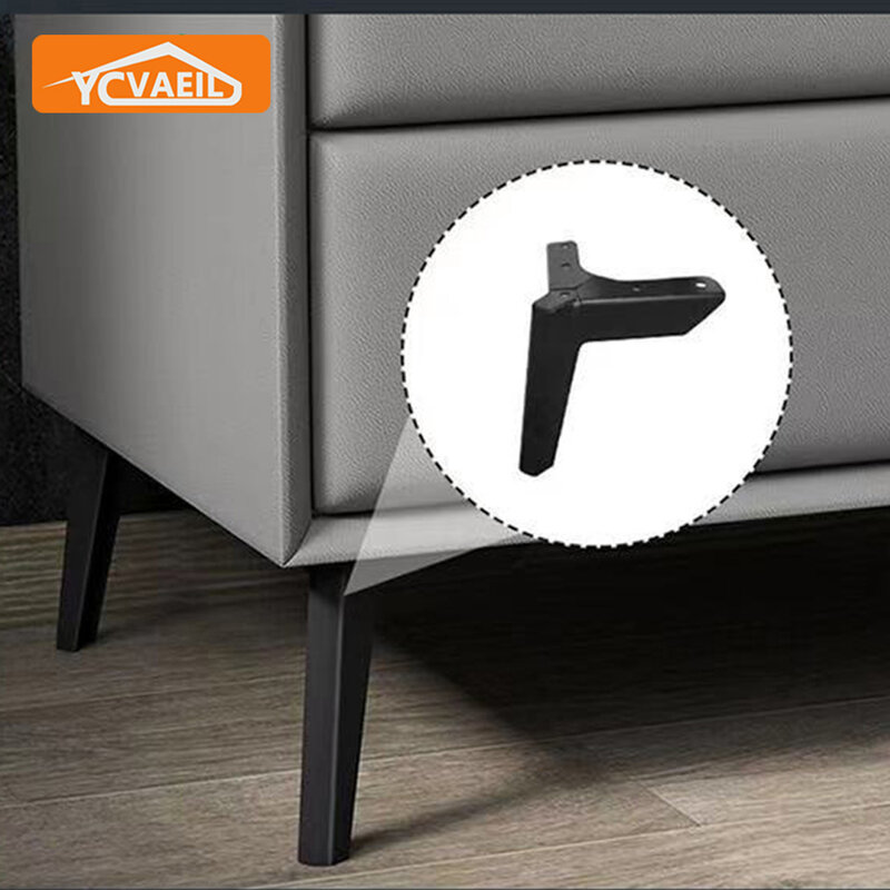 Pieds de meubles en métal, noir et or, 8-15cm, 4 pièces, pour canapé-lit, armoire, Table basse, chaise, pied de remplacement