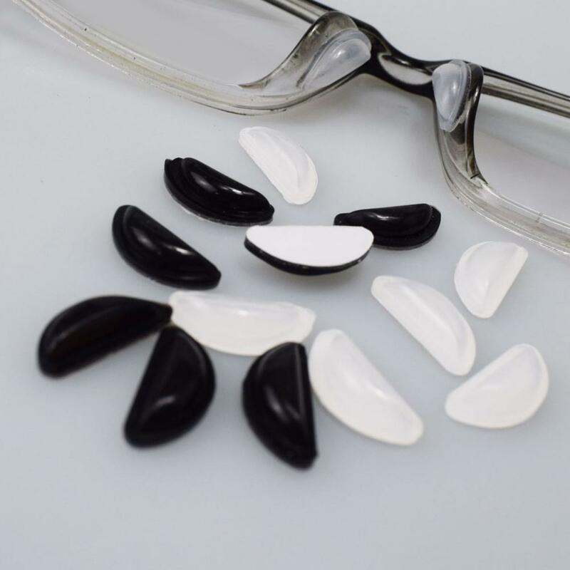 12 pares de silicone nariz almofada multiuso fino acabamento cor sólida para óculos unissex nariz almofadas almofada