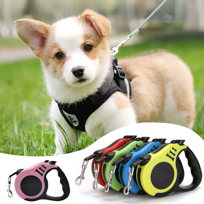 3/5M Dog Leash Durable Automatic Nylon Retractable Pet Leash Leads Dog Collar Extension Puppy Walking Running Lead Pet Products