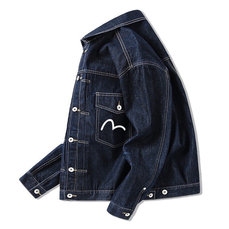 Retro japão estilo novo masculino pequena gaivota impressão jeans alta qualidade topo casual jeans hip hop 100% algodão