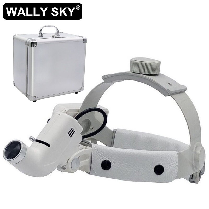 Dental Illumination 5W Head Lamp Headlight for Dental Loupes with Metal Box Package Rechargable Battery