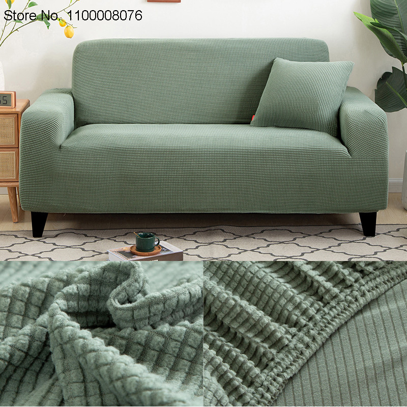 Funda gruesa de color liso para muebles, tejido protector sin estampado, para sofá en forma de L, Jacquard, 15 colores disponibles, ideal para la sala de estar