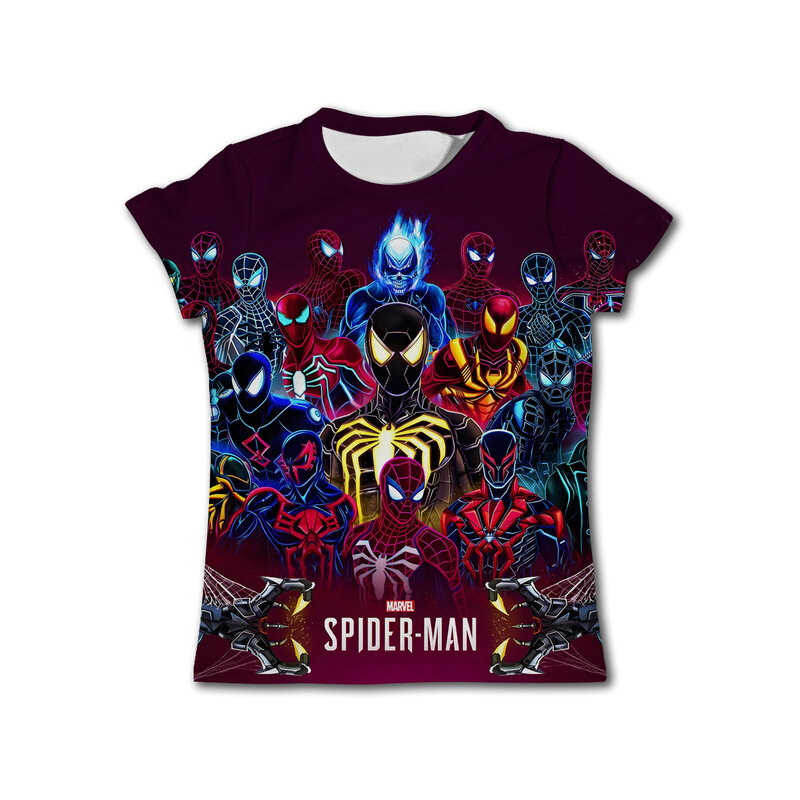 Camiseta de Spiderman para bebés, ropa de manga corta para niños, camisetas de SPIDER-MAN, ropa de dibujos animados para niños, envío gratis