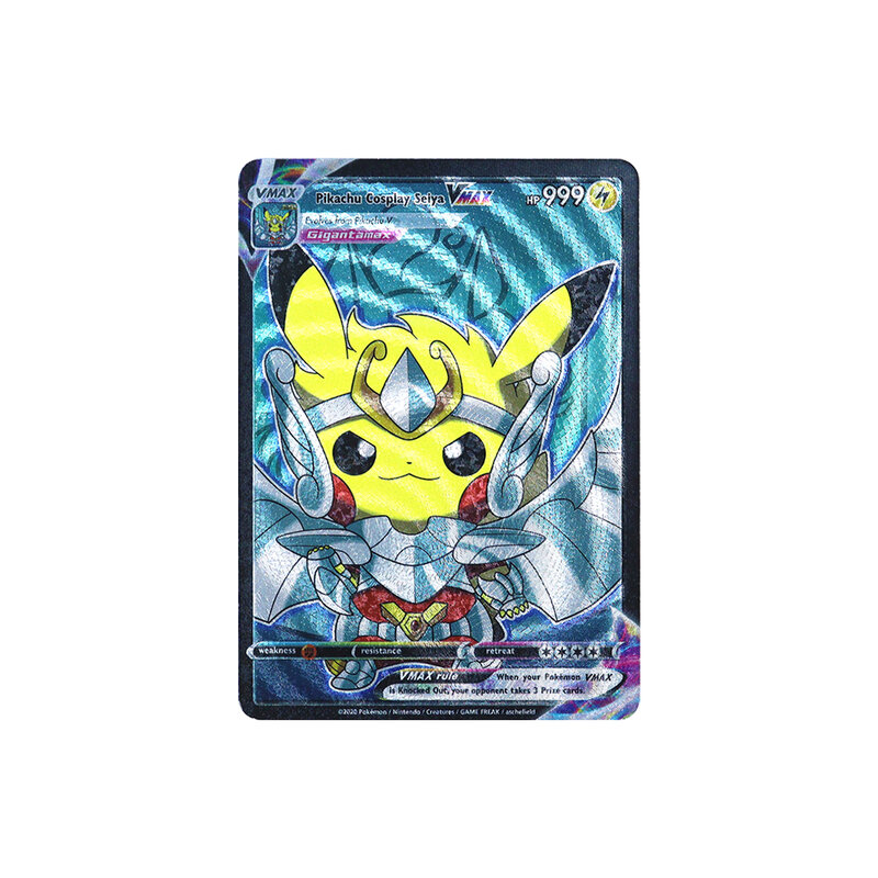 999 ponto cartão pokemon pikachu cosplay thor luffy goku zoro gengar deadpool charizard vmax jogo batalha raro coleção cartões caixa