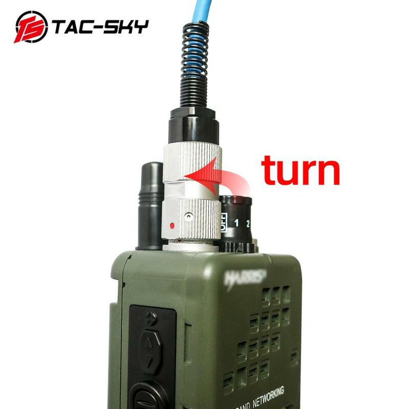 TS TAC-SKY 6 Pin Handheld Speaker Microphone H250 PTT Tactical Military Adapter for AN/PRC 148 152 Walkie Talkie Headphones