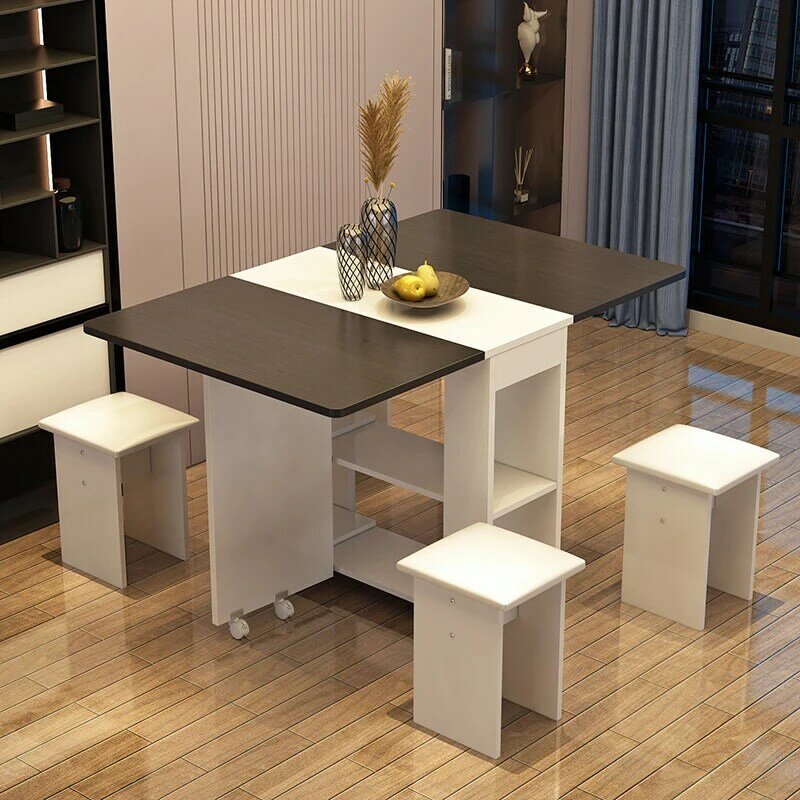 2021 novo mesa de cabeceira plegable para el hogar, mueble retangular, sencillo, multifuncional, combinación de mesa y silla