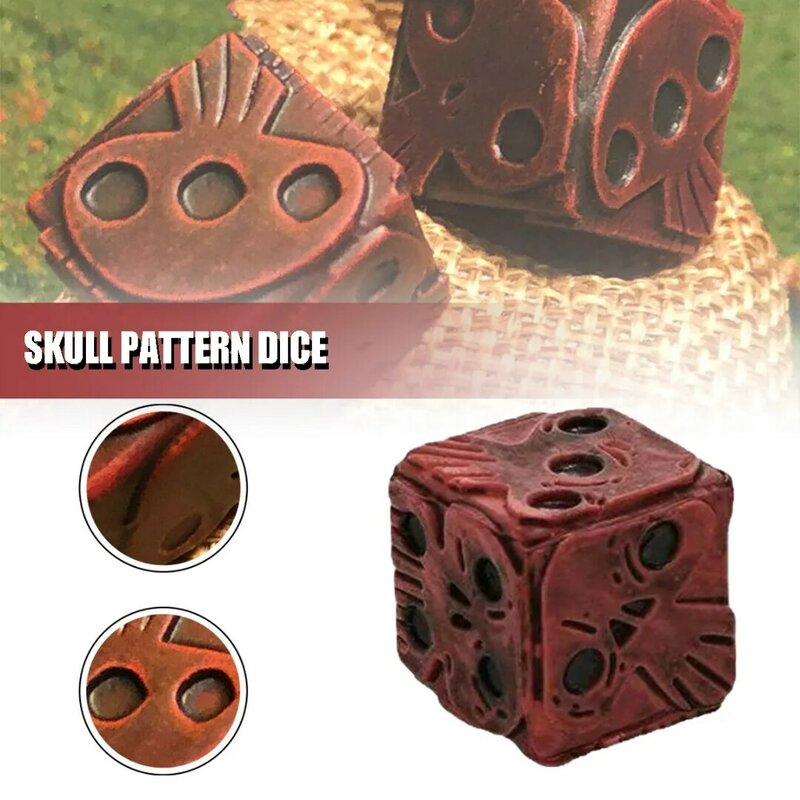 1pc Polyhedral Dice Halloween Skull Pattern Dice Point Cubes Party Toy Decoration Board Games