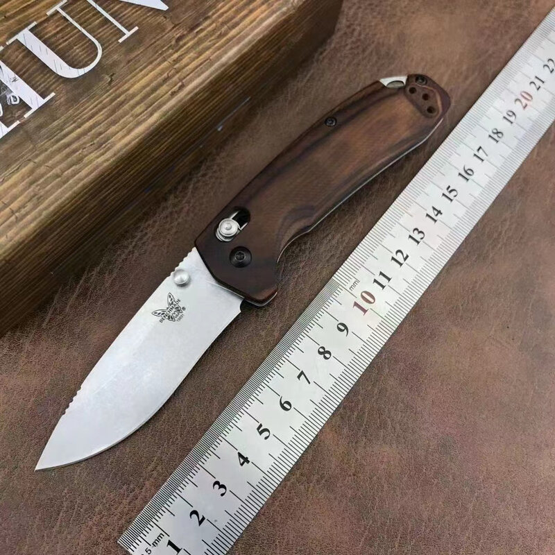 Outdoor Tactical Folding Knife BENCHMADE 15031 Wooden Handle 8c13mov Blade Camping Survival Pocket Knives