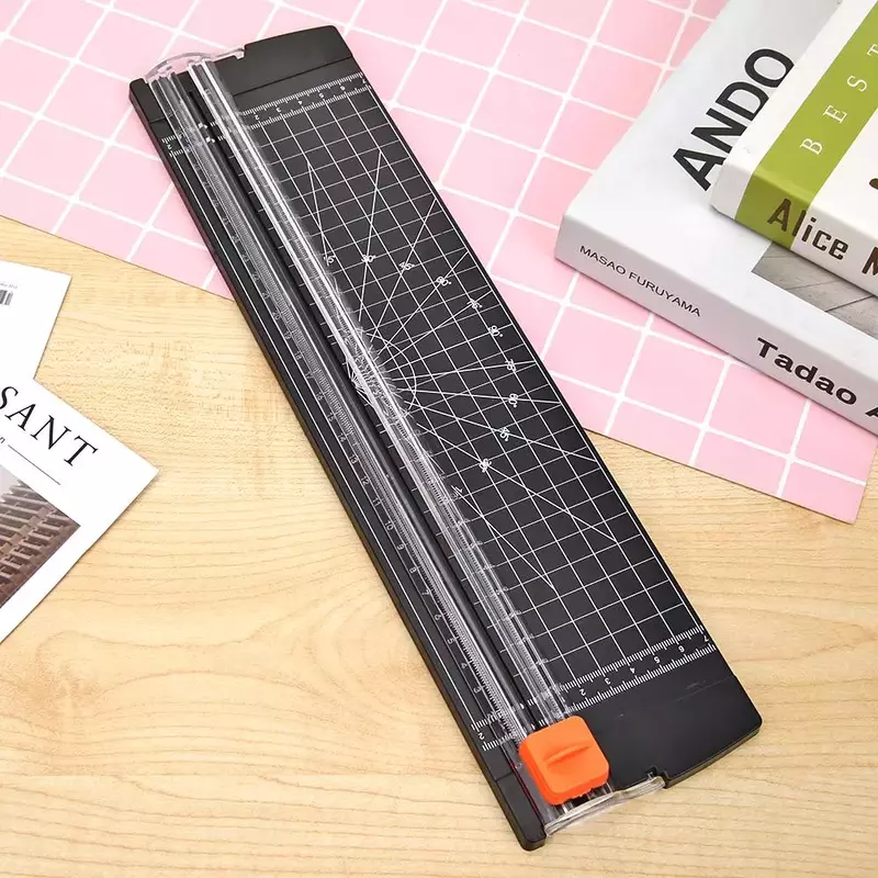 Cortadora de papel con regla extraíble para etiquetas fotográficas, herramienta de corte de papel duradera