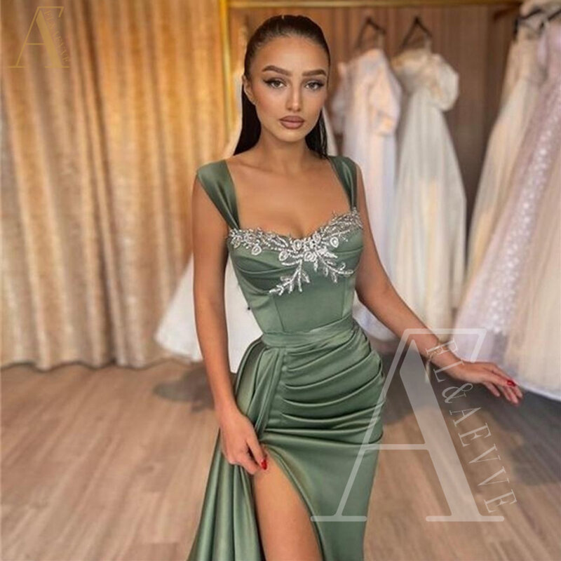Green Satin Prom Gown Sweetheart Ball Gowns Custom Occasion Dresses for Women Party Wedding Evening Robe Dress New in Dresses