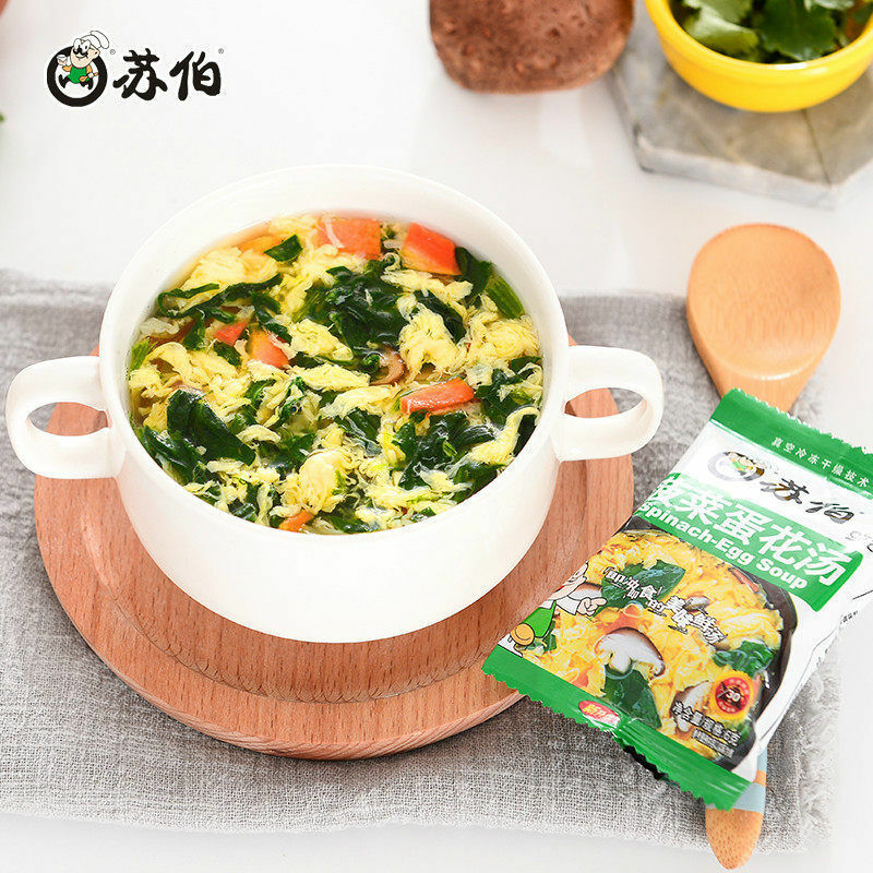 Subo – soupe instantanée aux algues, aux œufs de fleurs, prête à manger, petit paquet de remplacement de repas sans cuisson, aux épinards et aux tomates