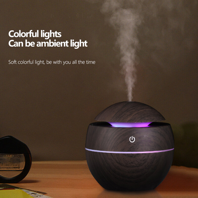 130Ml Usb Aroma Diffuser Ultrasone Cool Mist Luchtbevochtiger Luchtreiniger 7 Color Change Led Night Light Voor Office Home