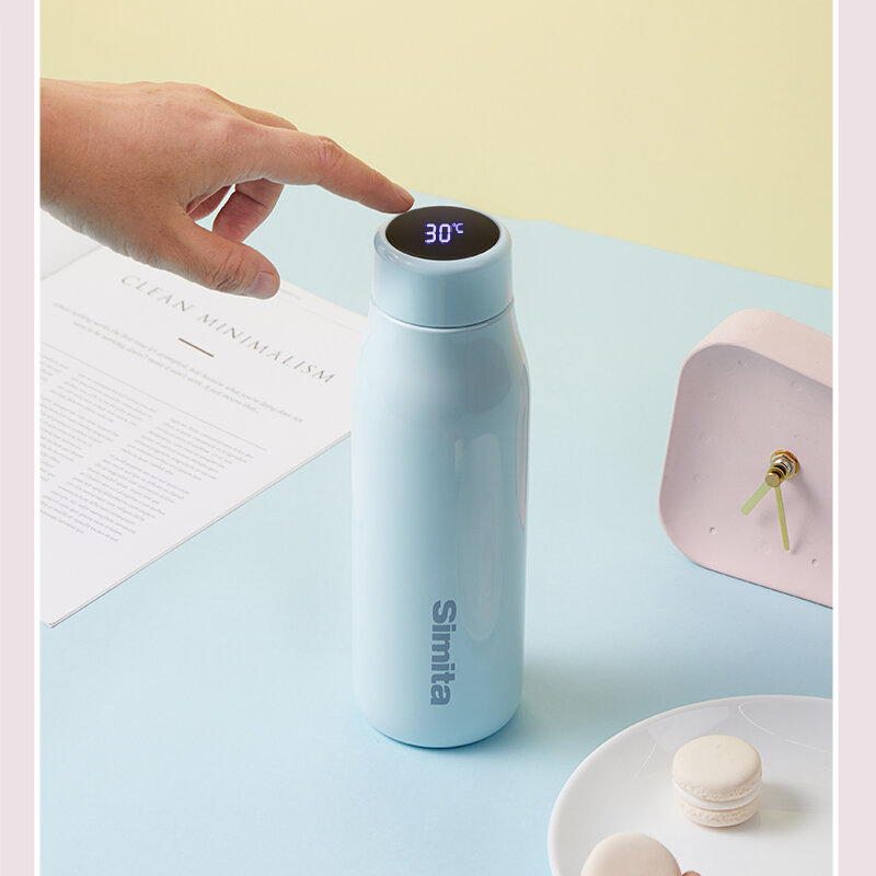 Simita Smart Temperature Display Vacuum Flask Botol Termos Kopi 304 Termos Baja Tahan Karat untuk Teh BPA Gratis 500ML