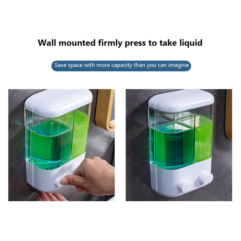 500ML Soap Dispenser Bathroom Wall Mount Shower Shampoo Lotion Container Holder System Non Perforated Hotel Toliet