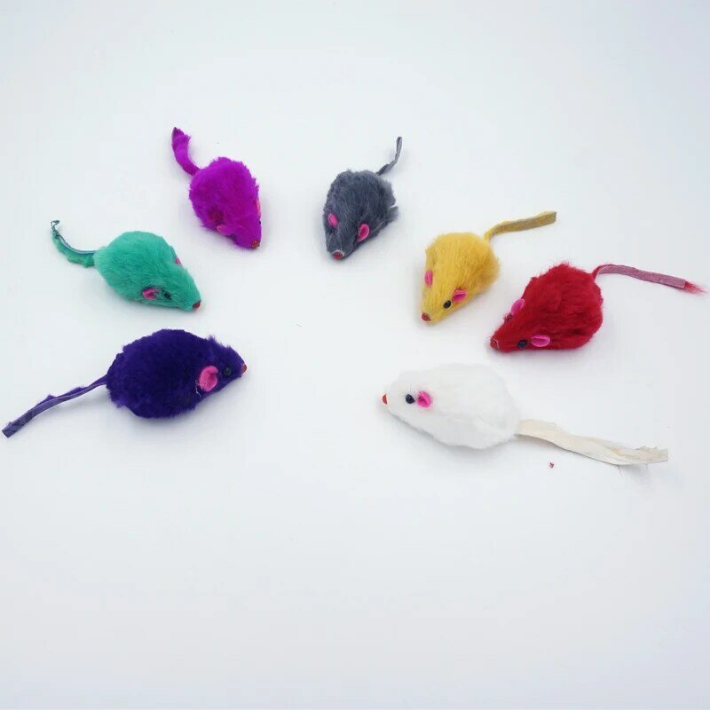 Criativo rato falso pet brinquedos, mini torre acessórios para gatos, engraçado jogando para gatinho, multi cor aleatória, tamanho 5x2cm, 5pcs