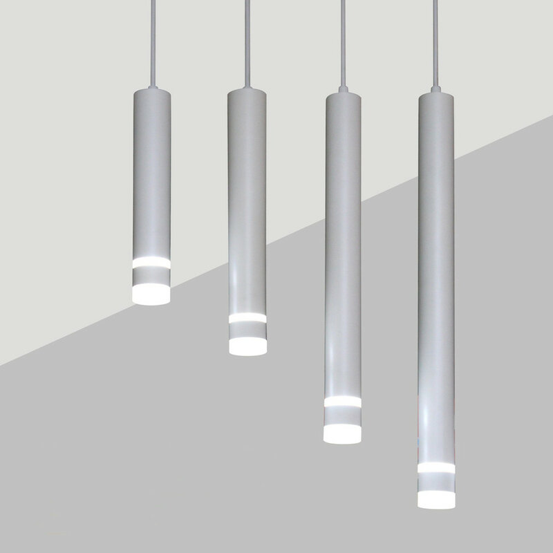 Teto luzes pingente led pode ser escurecido tubo longo luz 5w 7 cozinha quarto sala de jantar iluminação interior cob cilindro pendurado lâmpada