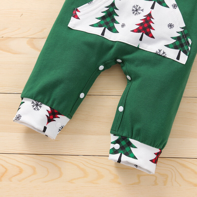 Jumpsuit Bayi Laki-laki Bayi Baru Lahir Natal Pertama Saya 0-12M Romper Lengan Panjang Gambar Rusa Lucu Kostum Natal