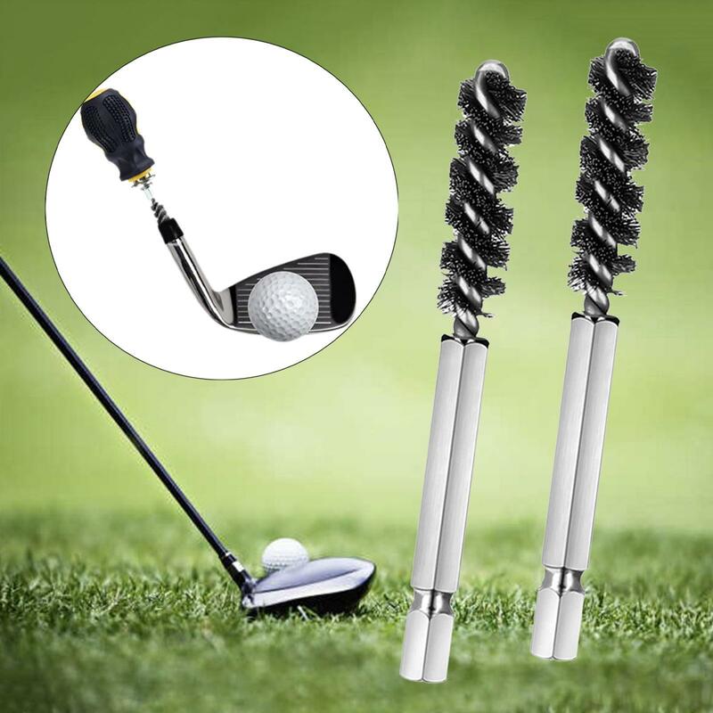 2Pieces Golf Clubs Head Hosel Brush Golf Club Electric Drill Wire Brush for Grinding Beginners 11mm Cleaning Polishing Tools