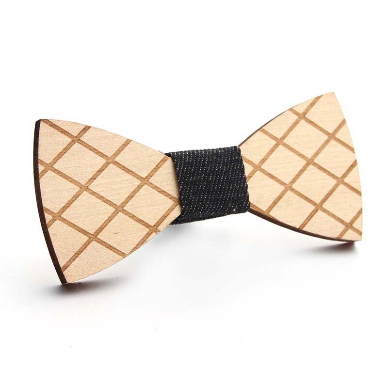 HUISHI  Wood Handmade 3D Wooden Bow Ties Quality Men's Tie Printing Wood Bowtie Bussiness Wedding Party  Butterfly Bowtie Gravat