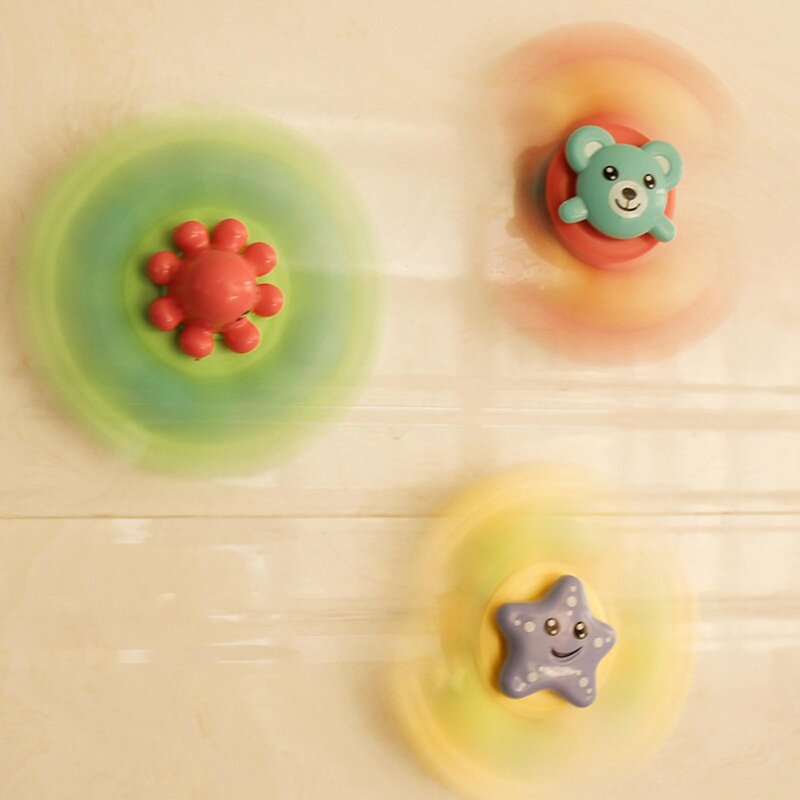 3pcs giocattoli di aspirazione per i giocattoli sensoriali educativi del bambino per i più piccoli 1-3 giocattoli sensoriali rotanti del bagno carino per i più piccoli 1-3