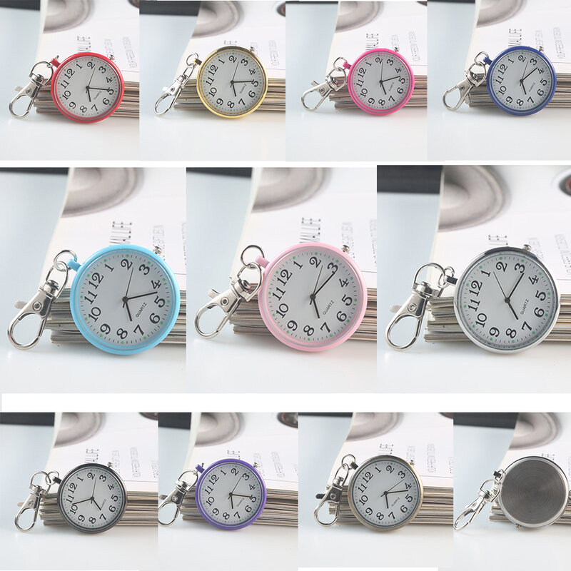 10 개/몫 멋진 석영 시계 랍스터 걸쇠 디지털 디스플레이 키 체인 포켓 & Fob 시계 간호사 어린이 학생 선물
