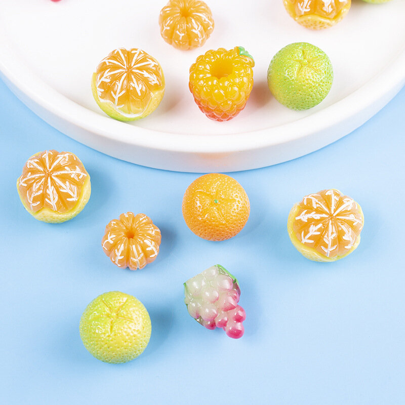 Boucles d'Oreilles Créatives en Résine, Accessoires de Simulation 3D Fruit Orange Raisin, Artisanat d'Art, Bricolage, Clé JOPendant