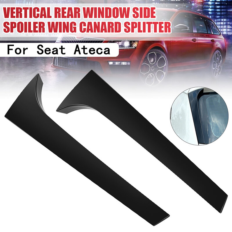 أجنحة جانبية سوداء لامعة من ABS للمقعد Ateca 2016-2022 ملحقات فتحة الباب الجانبية للنافذة الخلفية