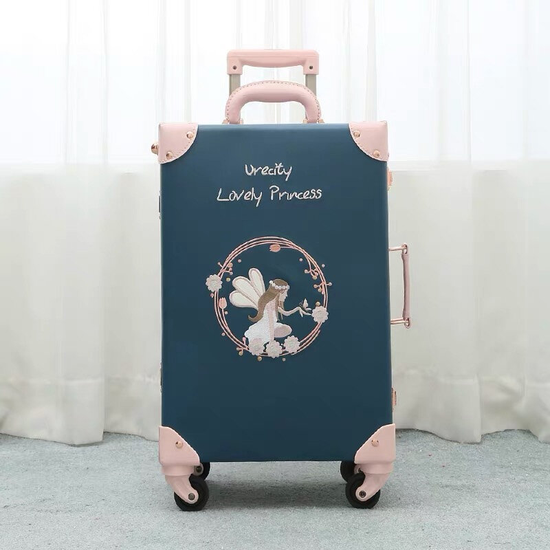 새로운 레트로 PU 가죽 가방 세트, 여성 빈티지 여행 가방 탑승 상자 패션 트롤리 수하물 소녀 고품질 가방, 2021