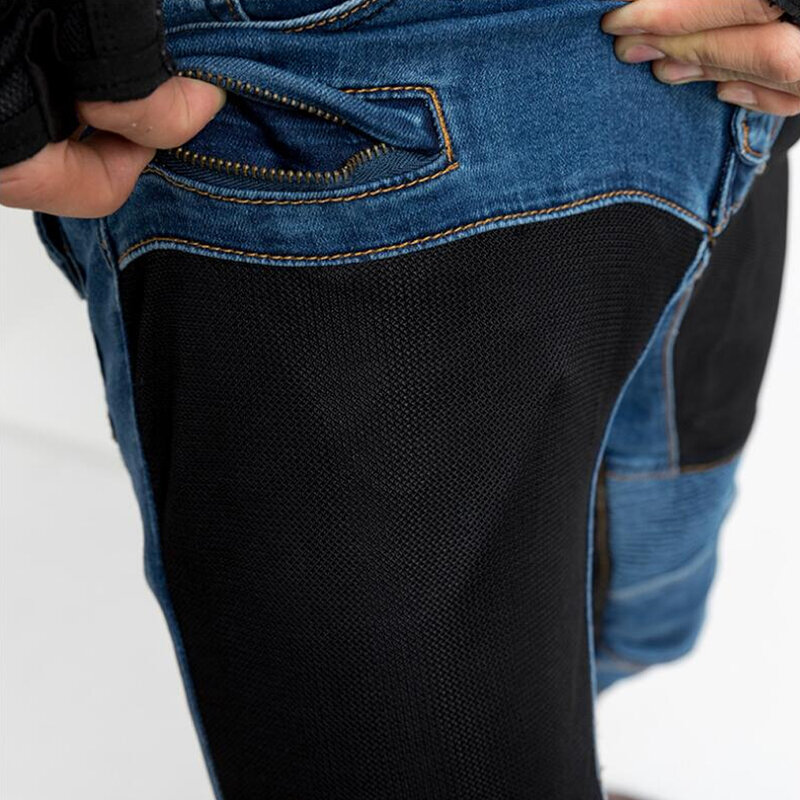 Black Blue Breathable Jeans Men's Motorcycle Protection Pants Summer ventilation moto riding pants Denim Pants Male M-3XL
