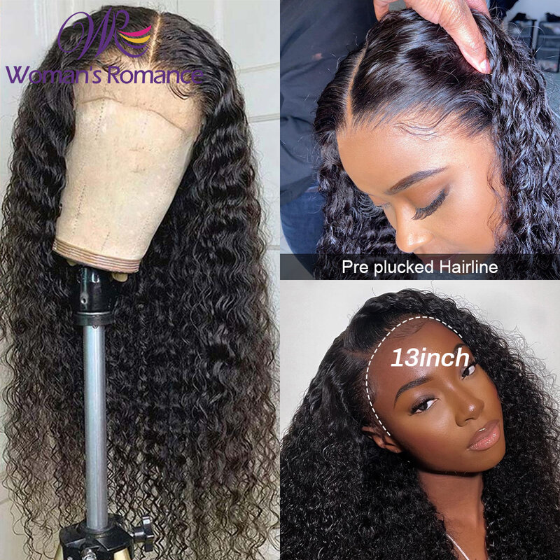 HD 13x4 Kinky Curly Lace Frontal Pelucas de cabello humano Barato Long Jerry Curly Hair HD Lace Frontal 13x6 Peluca 5x5 Peluca con cierre de encaje