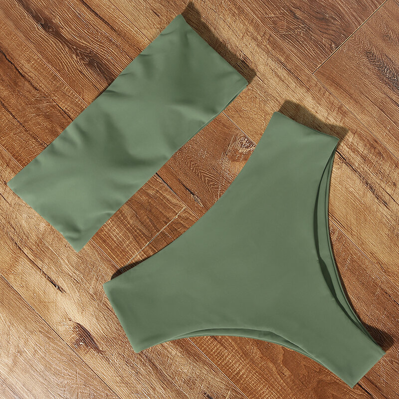 RUUHEE bandażowy strój kąpielowy Bikini kobiet strój kąpielowy Bikini wysokie w talii 2023 kostium kąpielowy Push Up Maillot De Bain Femme
