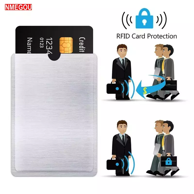 10 pces rfid que obstrui o protetor do cartão rfid do roubo da identidade da luva anti-proteção da luva do cartão da varredura